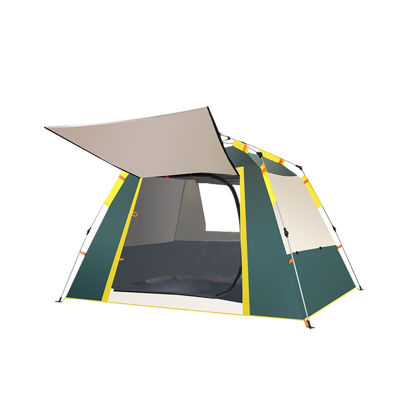 Dark green one door, one window tent, outdoor portable folding camping equipment, park picnic camping, fully automatic thickened rainproof and waterproof