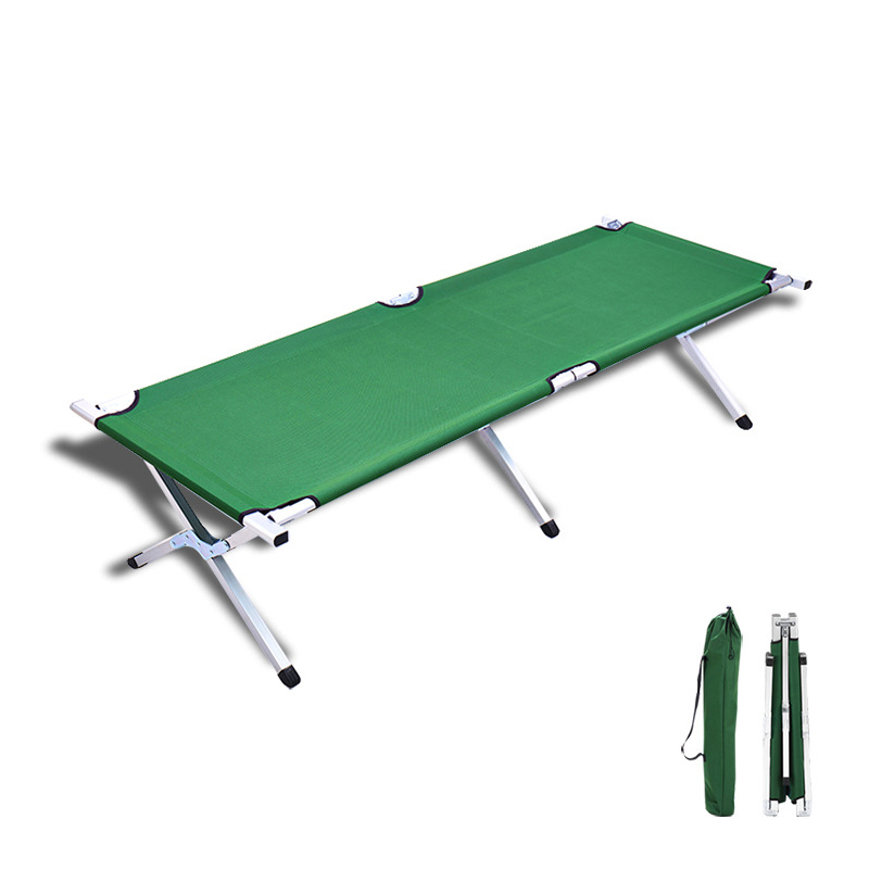 Deep green aluminum alloy outdoor folding camping bed, camping marching bed, tactical outdoor folding, lightweight, ultra light, and ultra wide folding bed