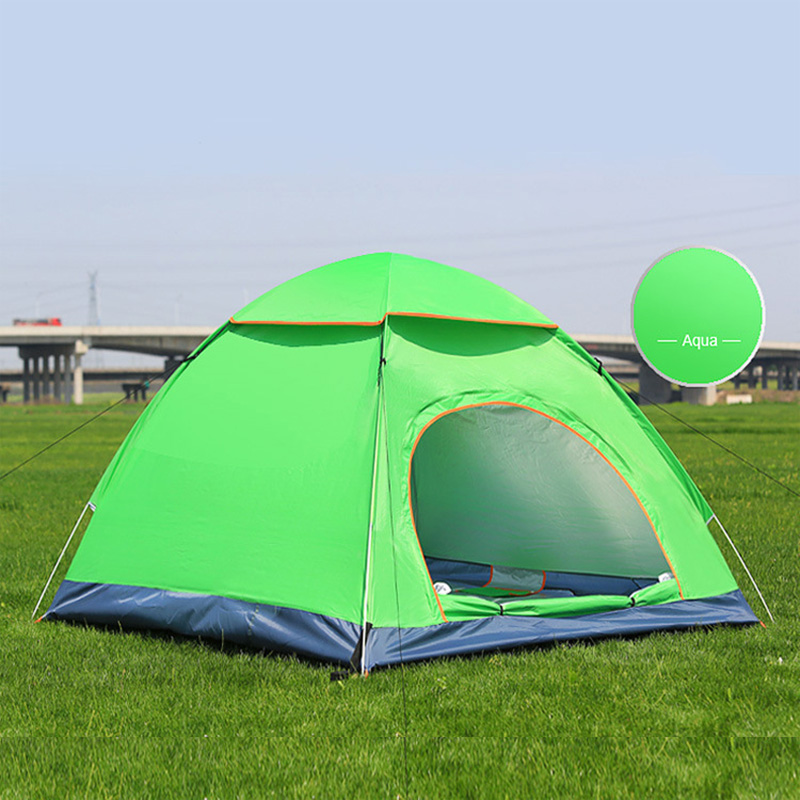 Green Outdoor Camping Vacation Waterproof Folding Fully Automatic Tent 3-4 Person Beach Easy Quick Opening Customizable