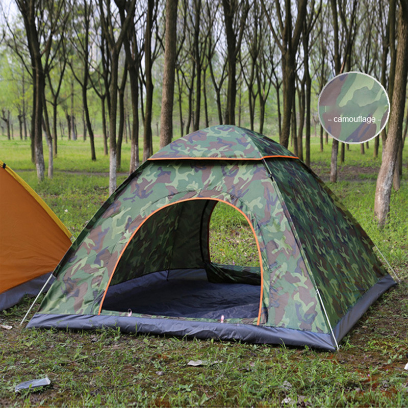 Camouflage Outdoor Camping Vacation Waterproof Folding Fully Automatic Tent 3-4 Person Beach Easy Quick Opening Customizable