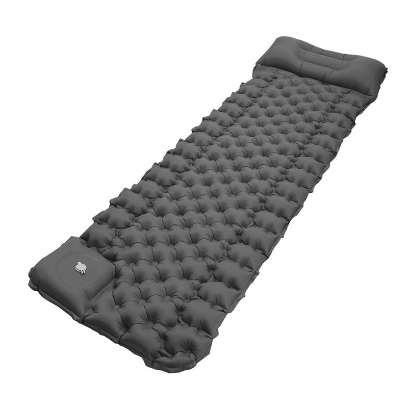 Black inflatable sleeping mat suitable for camping nylon 40D waterproof and non leaking ultra lightweight outdoor sleeping mat