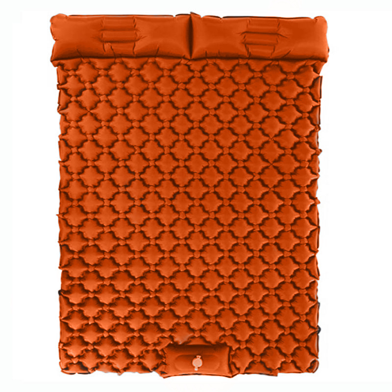 Orange new foot stepping double person automatic inflatable mat super lightweight portable camping mat suitable for camping backpacks and hiking trips