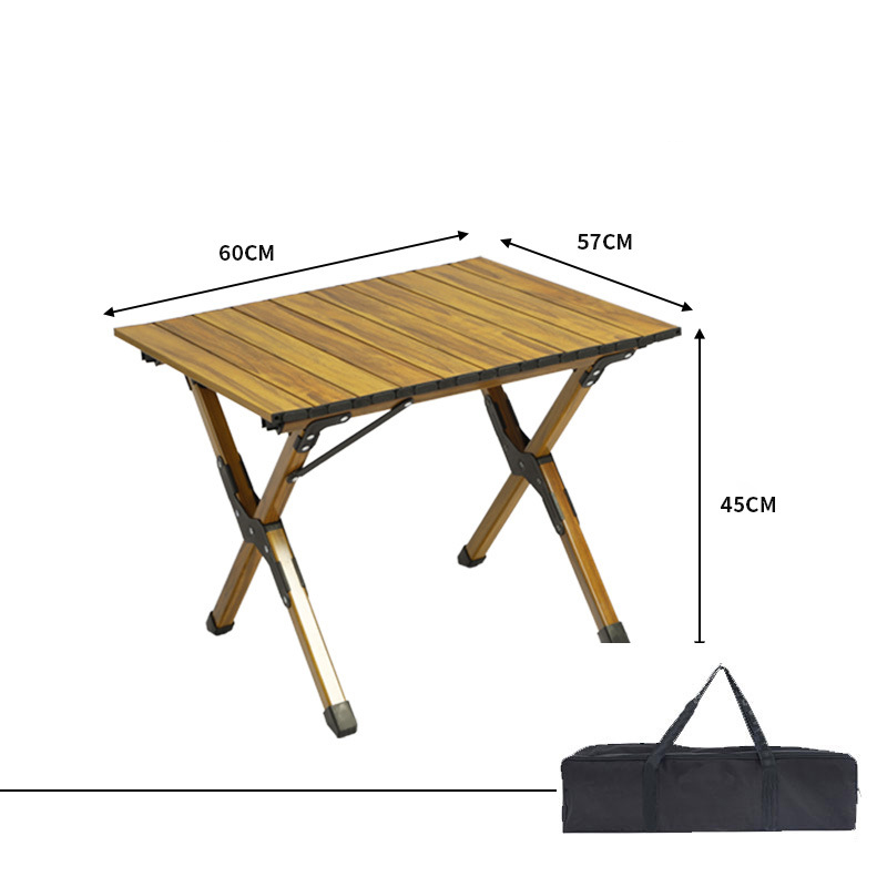 Aluminum alloy small outdoor portable folding table and chair set egg roll table camping lightweight carbon steel egg roll table aluminum alloy