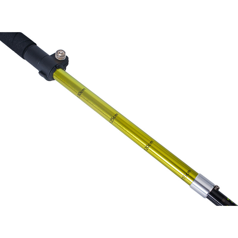 2023 New Folding Four Section 7075 Aluminum Alloy Super Convenient Mountaineering Wand Yellow Black